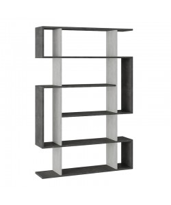 Βιβλιοθήκη MITO pakoworld σε χρώμα antique γκρι-λευκό 108.5x25.5x161εκ