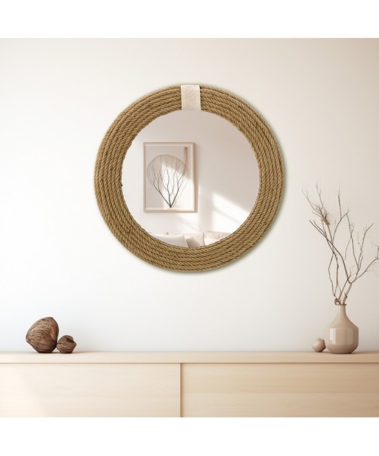Καθρέπτης Rope pakoworld φυσικό 60x2x60εκ