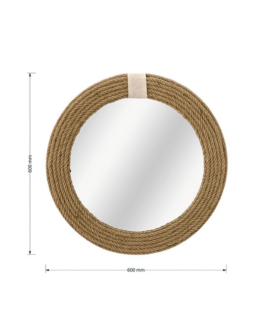 Καθρέπτης Rope pakoworld φυσικό 60x2x60εκ