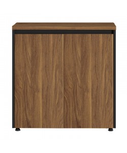 Ντουλάπι γραφείου χαμηλό επαγγελματικό Oscar pakoworld καρυδί-ανθρακί 80x40x80εκ