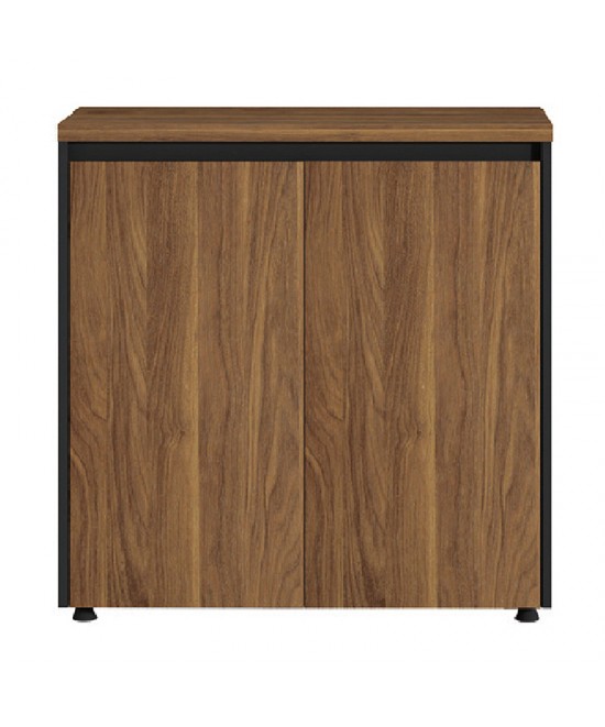 Ντουλάπι γραφείου χαμηλό επαγγελματικό Oscar pakoworld καρυδί-ανθρακί 80x40x80εκ