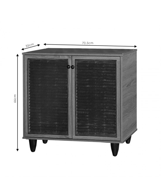 Παπουτσοθήκη-ντουλάπι Ronan pakoworld χρώμα wenge 70.5x35x66εκ