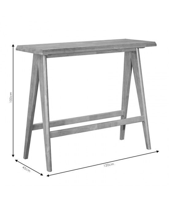 Τραπέζι Bar Winslow pakoworld ξύλο rubberwood ανοικτό καρυδί 120x45x100εκ