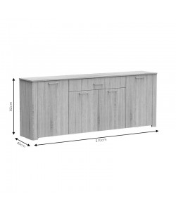 Μπουφές Kinley pakoworld grey-wenge 210x40x82εκ