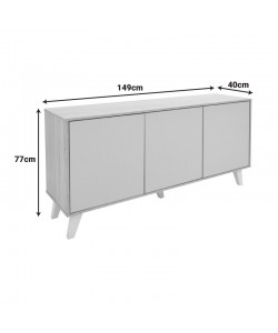 Μπουφές Billie pakoworld sonoma-γκρι 149x40x77εκ