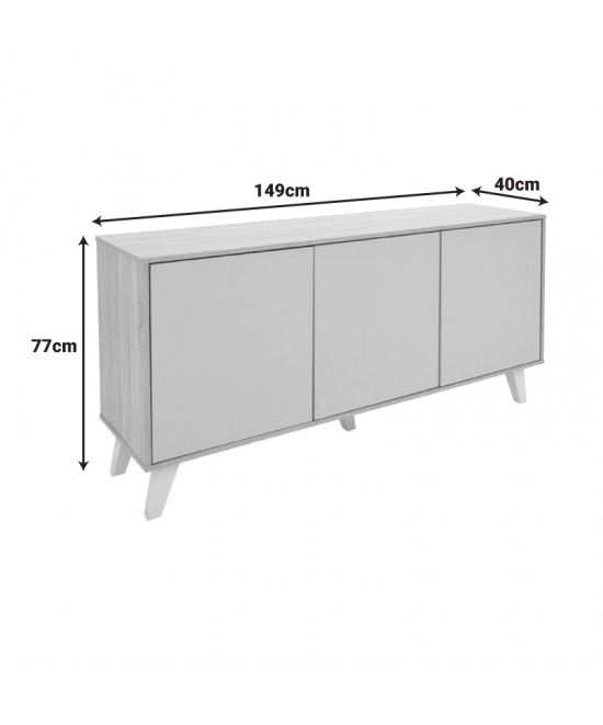 Μπουφές Billie pakoworld sonoma-γκρι 149x40x77εκ