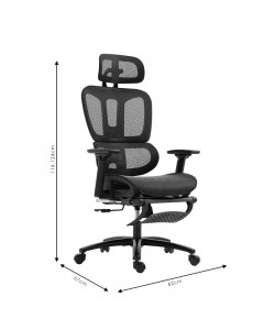 Καρέκλα γραφείου διευθυντή με υποπόδιο Verdant pakoworld Premium Quality mesh χρώμα μπλε