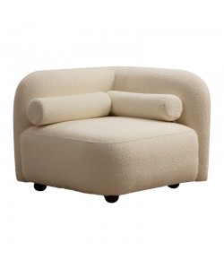 Πολυθρόνα Tranquil pakoworld ύφασμα μπουκλέ κρεμ 90x90x74εκ