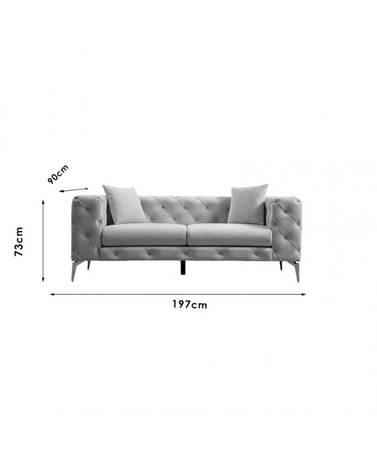Καναπές 2θέσιος PWF-0579 pakoworld τύπου Chesterfield ύφασμα εκρού 197x90x73εκ Καναπές 2θέσιος PWF-0579 pakoworld τύπου Chesterfield ύφασμα εκρού 197x90x73εκ