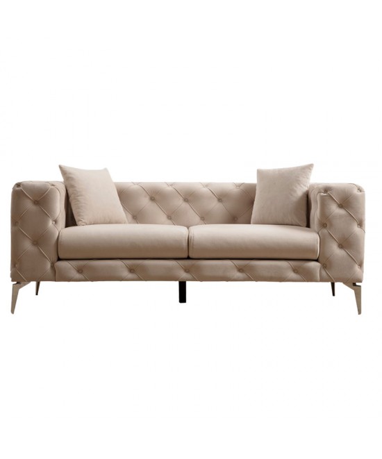 Καναπές 2θέσιος PWF-0579 pakoworld τύπου Chesterfield ύφασμα εκρού 197x90x73εκ Καναπές 2θέσιος PWF-0579 pakoworld τύπου Chesterfield ύφασμα εκρού 197x90x73εκ