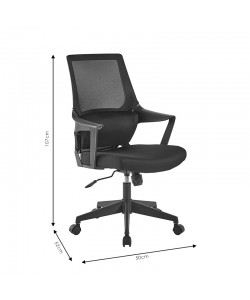Καρέκλα γραφείου εγρασίας Fragrant pakoworld ύφασμα mesh μαύρο