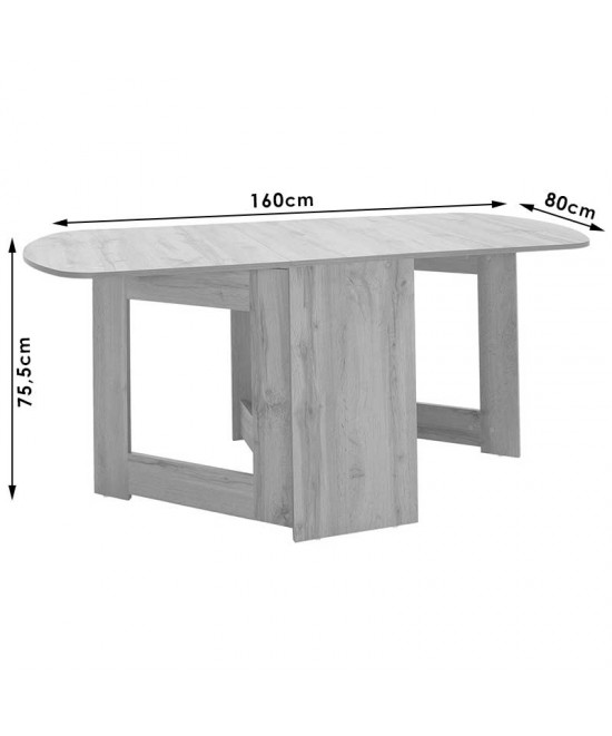 Τραπέζι Nadine pakoworld πολυμορφικό-επεκτεινόμενο χρώμα sonoma 160x80x76.5εκ