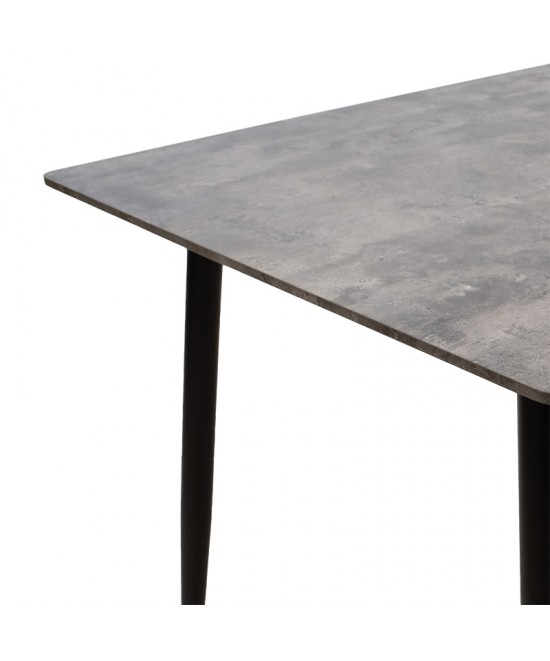 Τραπέζι Cuba pakoworld MDF γκρι cement-μαύρο 70x70x75εκ Τραπέζι Cuba pakoworld MDF γκρι cement-μαύρο 70x70x75εκ
