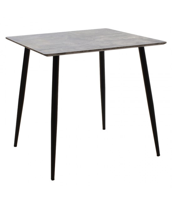 Τραπέζι Cuba pakoworld MDF γκρι cement-μαύρο 70x70x75εκ Τραπέζι Cuba pakoworld MDF γκρι cement-μαύρο 70x70x75εκ