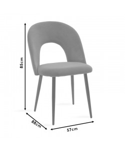 Καρέκλα Jonah pakoworld βελούδο γκρι-φυσικό πόδι