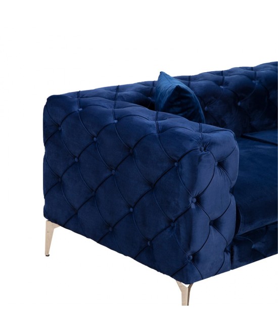 Καναπές 3θέσιος PWF-0579 pakoworld τύπου Chesterfield βελούδο μπλε 237x90x73εκ Καναπές 3θέσιος PWF-0579 pakoworld τύπου Chesterfield βελούδο μπλε 237x90x73εκ