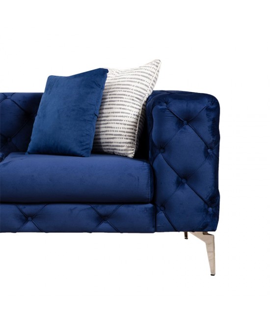 Καναπές 3θέσιος PWF-0579 pakoworld τύπου Chesterfield βελούδο μπλε 237x90x73εκ Καναπές 3θέσιος PWF-0579 pakoworld τύπου Chesterfield βελούδο μπλε 237x90x73εκ