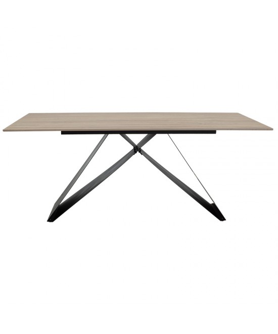 Τραπέζι Sabrina pakoworld sintered stone sonoma-μαύρο 180x90x75εκ