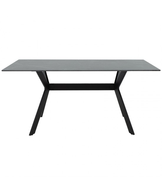 Τραπέζι Olivet pakoworld sintered stone μαύρο μαρμάρου-μαύρο 180x90x75εκ