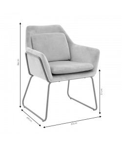 Πολυθρόνα Mira pakoworld βελούδο ανθρακί-μαύρο 65x69x86εκ