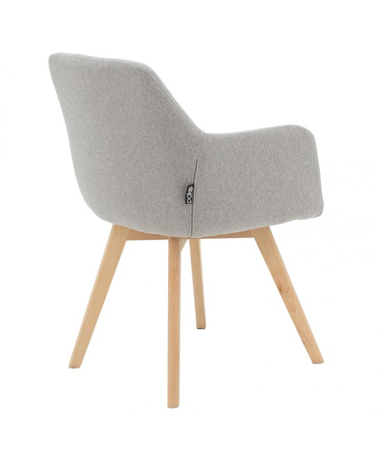 Πολυθρόνα Nasima pakoworld ύφασμα γκρι-φυσικό  57x58x84εκ