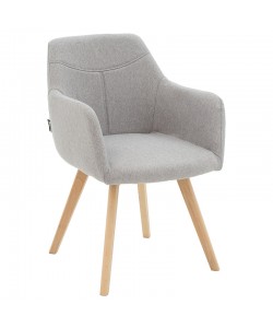 Πολυθρόνα Nasima pakoworld ύφασμα γκρι-φυσικό  57x58x84εκ