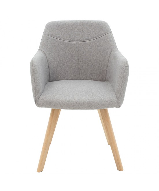 Πολυθρόνα Nasima pakoworld ύφασμα γκρι-φυσικό  57x58x84εκ