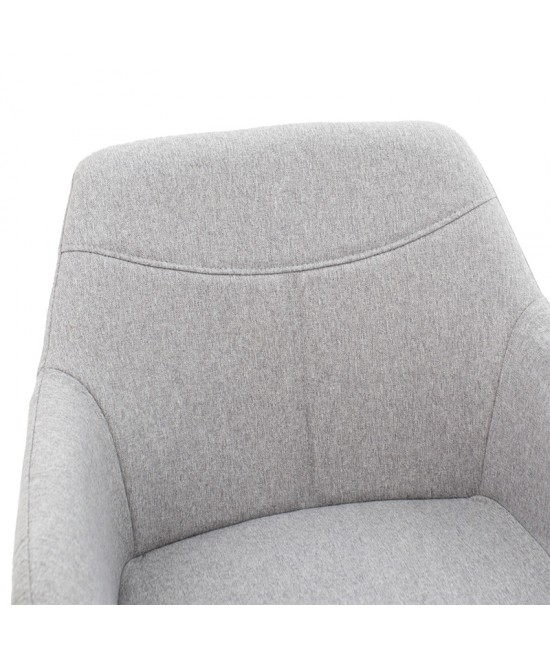 Πολυθρόνα Nasima pakoworld ύφασμα γκρι-φυσικό  57x58x84εκ