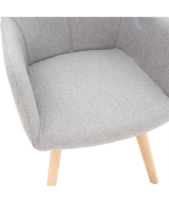 Πολυθρόνα Nasima pakoworld ύφασμα γκρι-φυσικό  57x58x84εκ