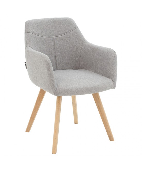 Πολυθρόνα Nasima pakoworld ύφασμα γκρι-φυσικό  57x58x84εκ