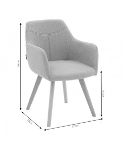 Πολυθρόνα Nasima pakoworld ύφασμα γκρι-φυσικό  57x58x84εκ