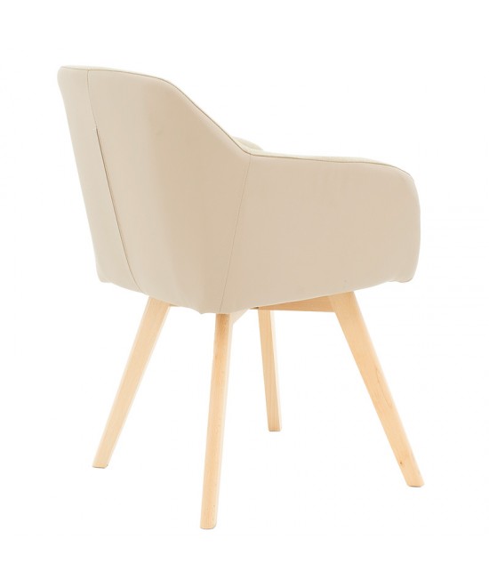 Πολυθρόνα Safira pakoworld PU ύφασμα μπεζ-φυσικό 57x58x84εκ