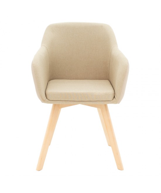 Πολυθρόνα Safira pakoworld PU ύφασμα μπεζ-φυσικό 57x58x84εκ