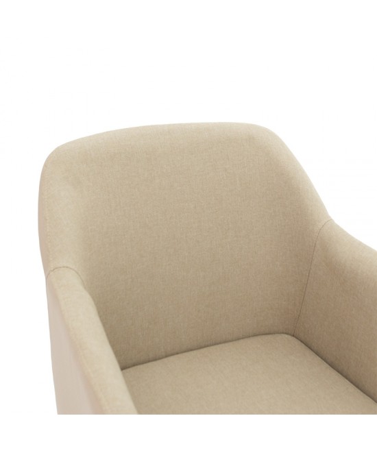 Πολυθρόνα Safira pakoworld PU ύφασμα μπεζ-φυσικό 57x58x84εκ