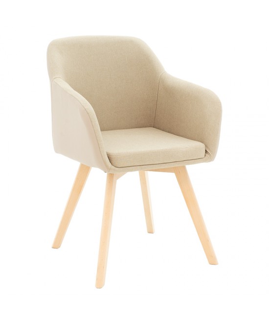 Πολυθρόνα Safira pakoworld PU ύφασμα μπεζ-φυσικό 57x58x84εκ