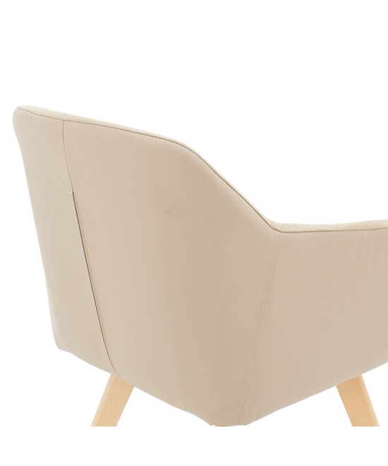 Πολυθρόνα Safira pakoworld PU ύφασμα μπεζ-φυσικό 57x58x84εκ