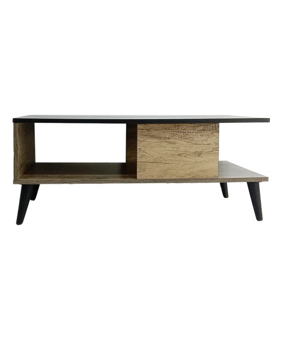 Τραπέζι σαλονιού Moses pakoworld χρώμα μαύρο μαρμάρου-sonoma 90x54x37.5εκ Τραπέζι σαλονιού Moses pakoworld χρώμα μαύρο μαρμάρου-sonoma 90x54x37.5εκ