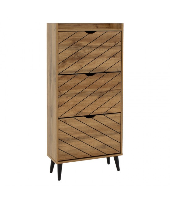 Παπουτσοθήκη Thelma pakoworld 9 ζεύγων sonoma 60x23.8x131.6εκ Παπουτσοθήκη Thelma pakoworld 9 ζεύγων sonoma 60x23.8x131.6εκ