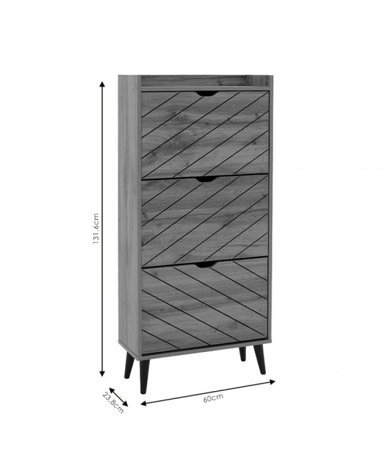 Παπουτσοθήκη Thelma pakoworld 9 ζεύγων sonoma 60x23.8x131.6εκ