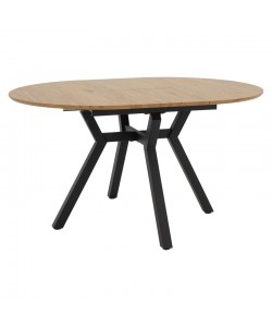 Tραπέζι Frances pakoworld επεκτεινόμενο MDF sonoma-μαύρο 100-140x100x75εκ