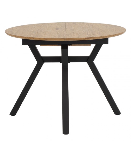 Tραπέζι Frances pakoworld επεκτεινόμενο MDF sonoma-μαύρο 100-140x100x75εκ