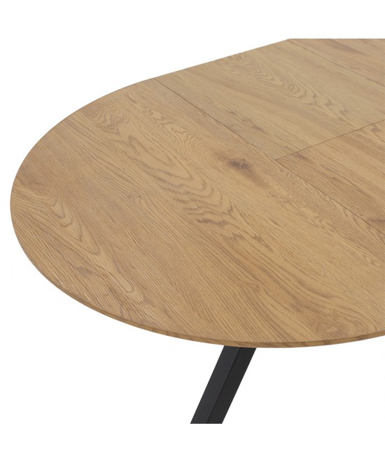 Tραπέζι Frances pakoworld επεκτεινόμενο MDF sonoma-μαύρο 100-140x100x75εκ