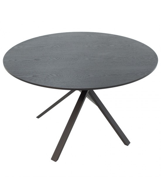 Tραπέζι Cerco pakoworld MDF μαύρο Φ120x75εκ