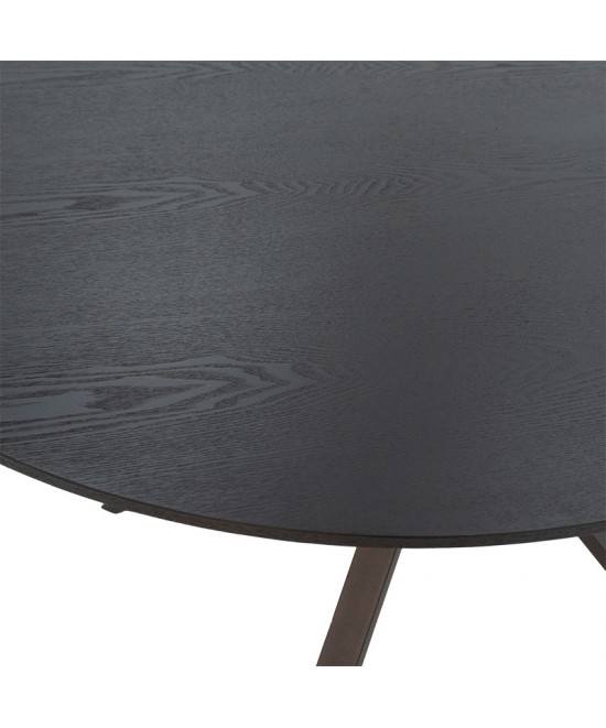 Tραπέζι Cerco pakoworld MDF μαύρο Φ120x75εκ