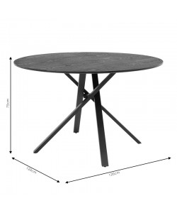 Tραπέζι Cerco pakoworld MDF μαύρο Φ120x75εκ