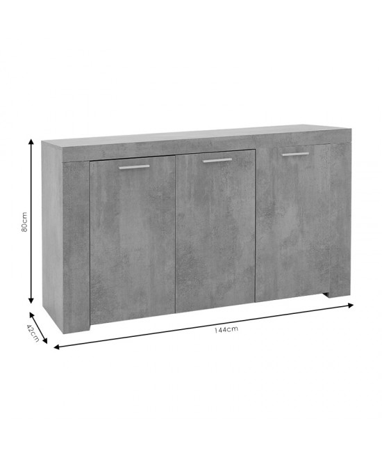 Μπουφές Joanna pakoworld λευκό 144x42x80εκ
