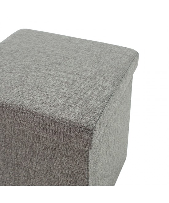 Σκαμπό-μπαούλο Crystal pakoworld ύφασμα γκρι 38x38x38εκ Σκαμπό-μπαούλο Crystal pakoworld ύφασμα γκρι 38x38x38εκ