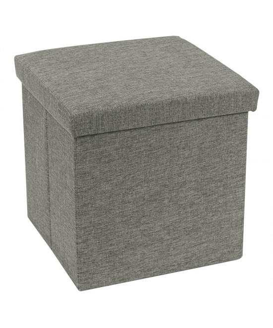 Σκαμπό-μπαούλο Crystal pakoworld ύφασμα γκρι 38x38x38εκ Σκαμπό-μπαούλο Crystal pakoworld ύφασμα γκρι 38x38x38εκ