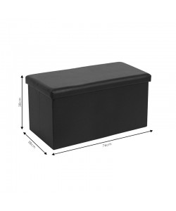 Σκαμπό-μπαούλο Cooperation pakoworld pu μαύρο 76x38x38εκ