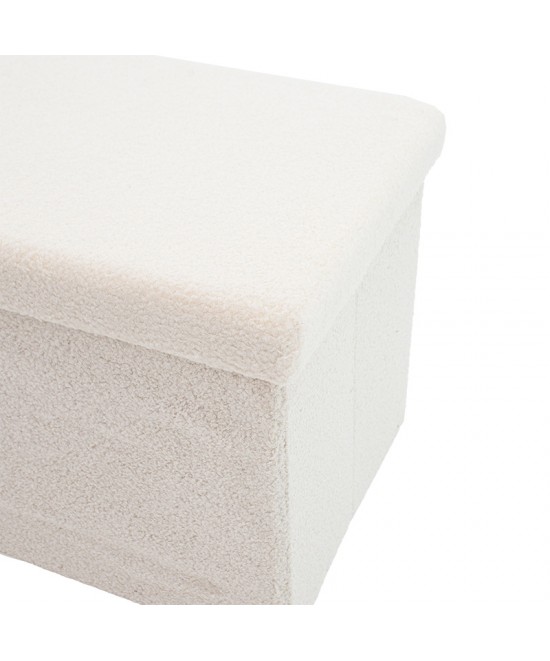 Σκαμπό-μπαούλο Forward pakoworld ύφασμα μπουκλέ ivory 76.5x38x37.5εκ Σκαμπό-μπαούλο Forward pakoworld ύφασμα μπουκλέ ivory 76.5x38x37.5εκ